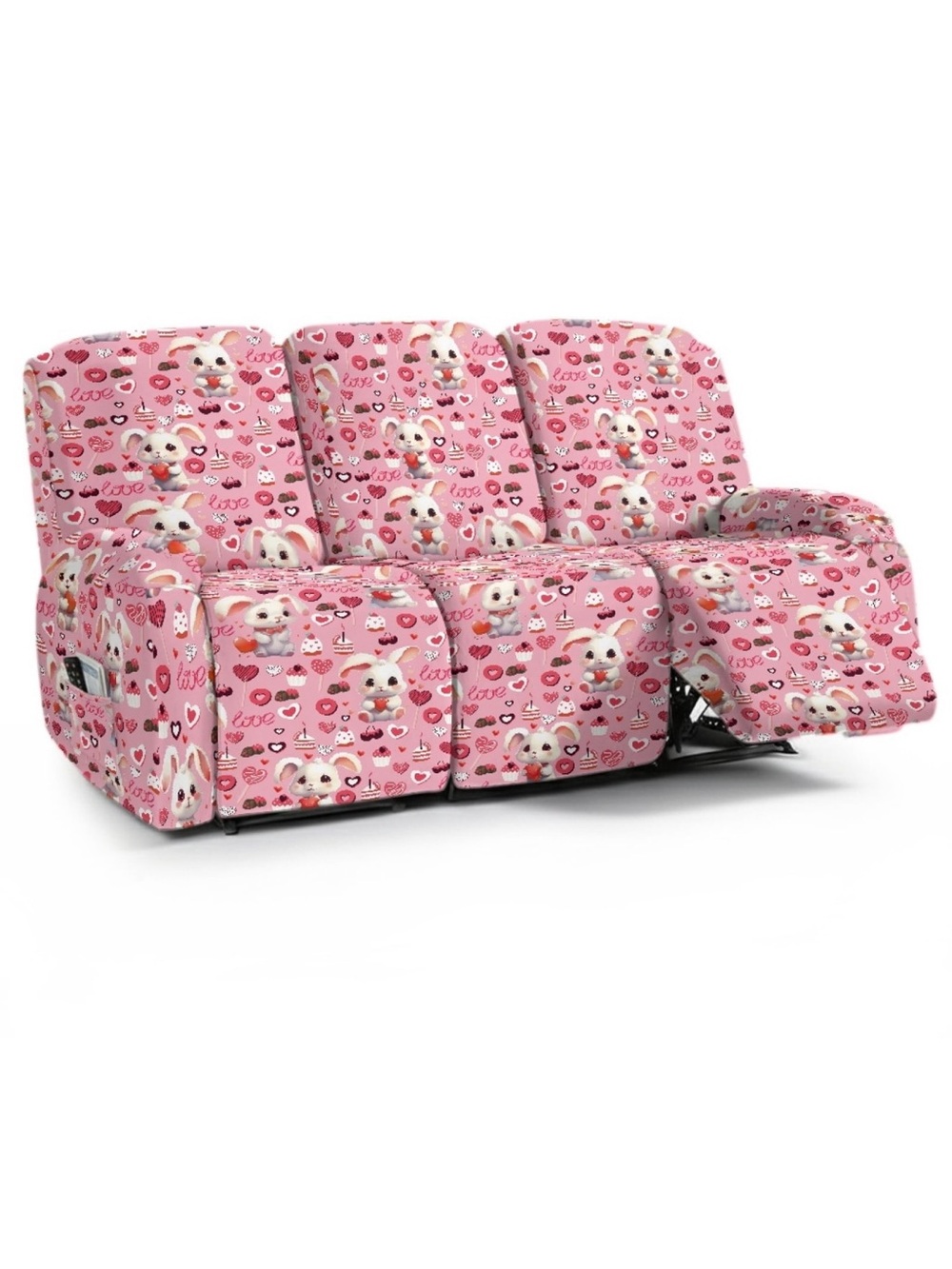 New In Package! Pink Bunny Pattern Recliner Couch Sofa Slipcover